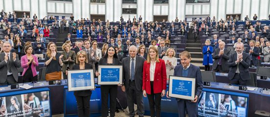 Gruppenbild Sacharov-Preis im Plenarsaal