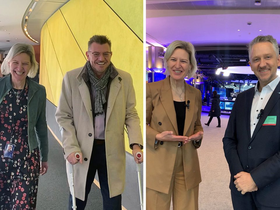 Bildcollage: Angelika Niebler mit Peter Ostenrieder und Angelika Niebler mit Thomas Huber